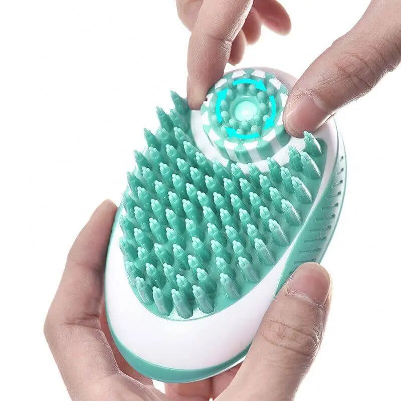 Dog Bath Brush with Shampoo Dispenser for Easy Cleaning