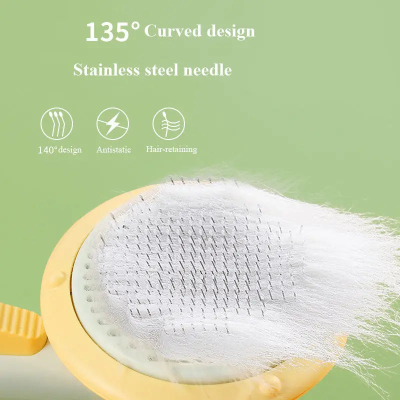 Ergonomic Pumpkin Pet Brush for Daily Grooming Routine