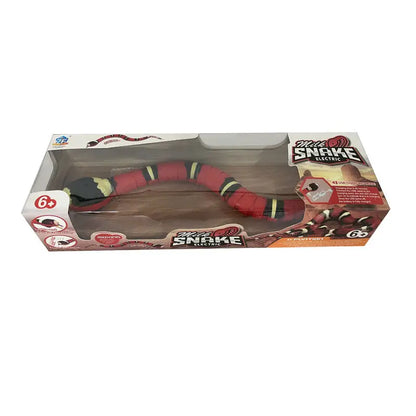 Smart moving snake toy for cats with sensor in packaging, promoting interactive play and mental stimulation.