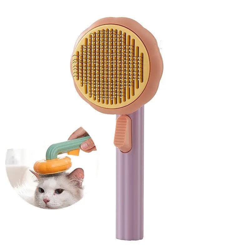 Ergonomic Pumpkin Pet Brush for Daily Grooming Routine