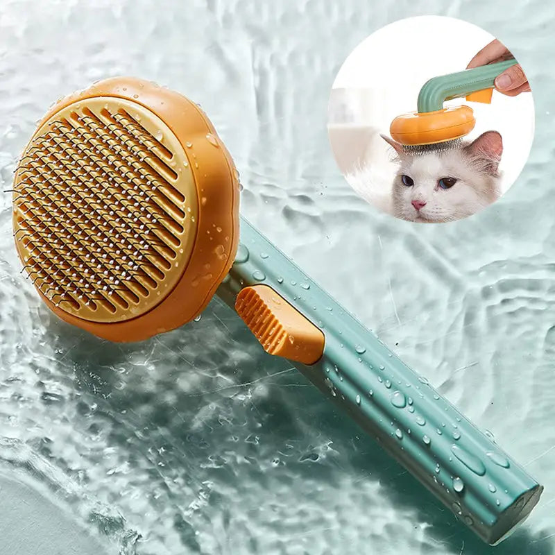Ergonomic Pumpkin Pet Brush for Daily Grooming Routine