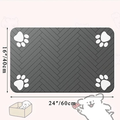 Pet Placemat for Food and Water Bowl, with Waterproof Rubber Backing, Quick Dry Water Mat for Dog Cat