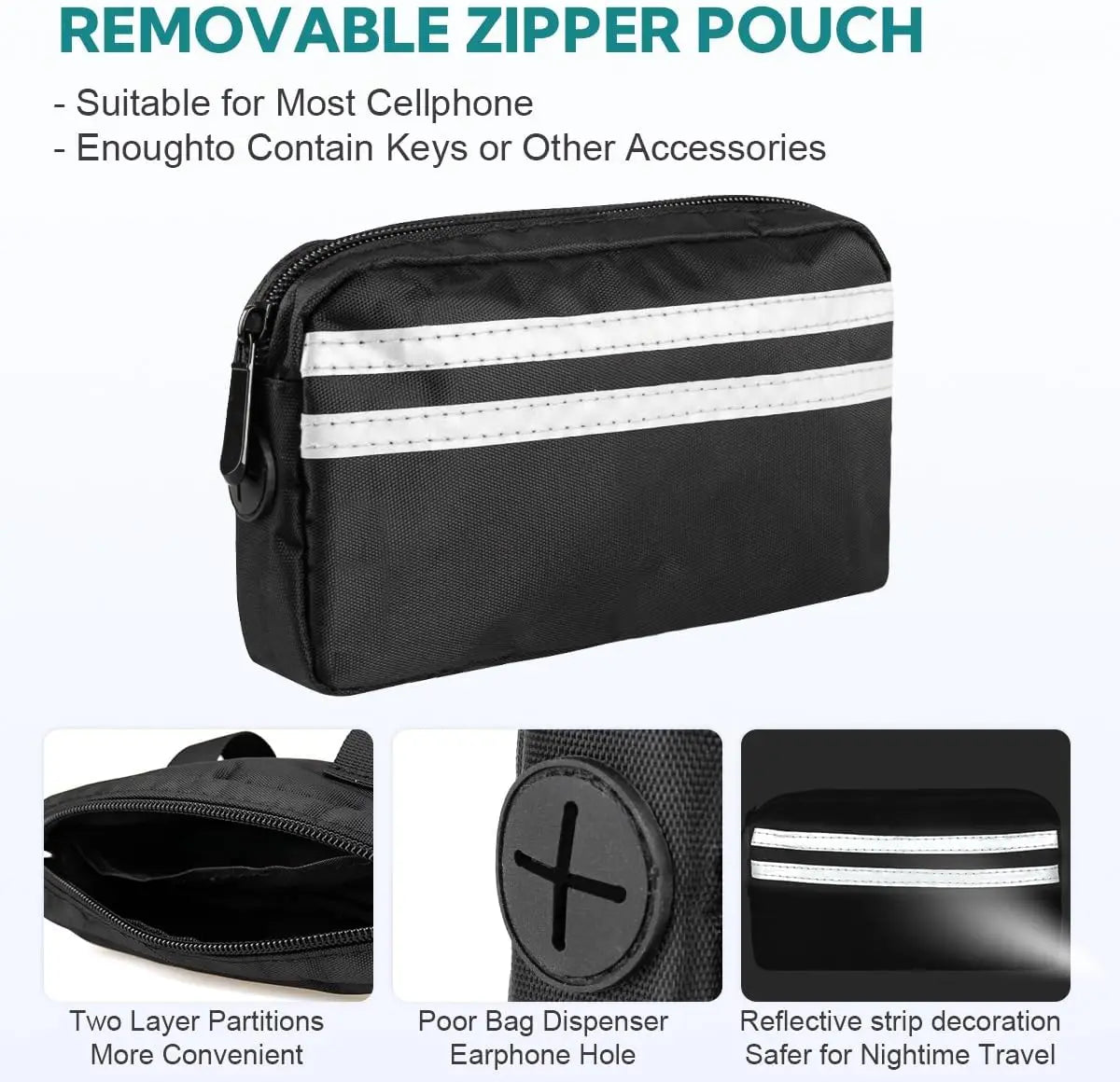 Walk Free: Hands-Free Dog Leash with Zipper Pouch