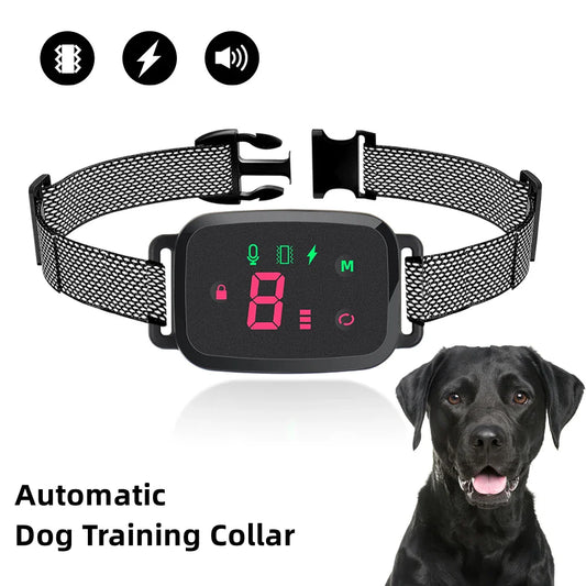 Smart Anti-Bark Dog Collar - HD Display, Rechargeable, Waterproof IP67 Bark Control for All Breeds