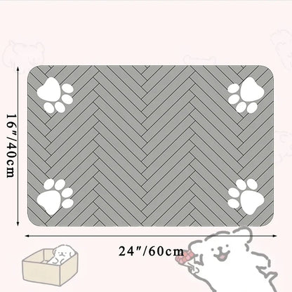 Pet Placemat for Food and Water Bowl, with Waterproof Rubber Backing, Quick Dry Water Mat for Dog Cat