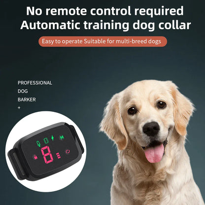 Smart Anti-Bark Dog Collar - HD Display, Rechargeable, Waterproof IP67 Bark Control for All Breeds
