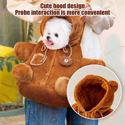 Cozy Bear Pet Carrier – Windproof & Warm for Autumn Adventures!