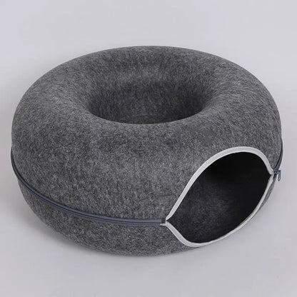 Round Donut Cat Bed for Small and Medium Cats