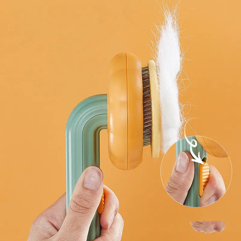Ergonomic Pumpkin Pet Brush for Daily Grooming Routine