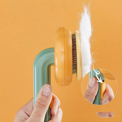 Ergonomic Pumpkin Pet Brush for Daily Grooming Routine