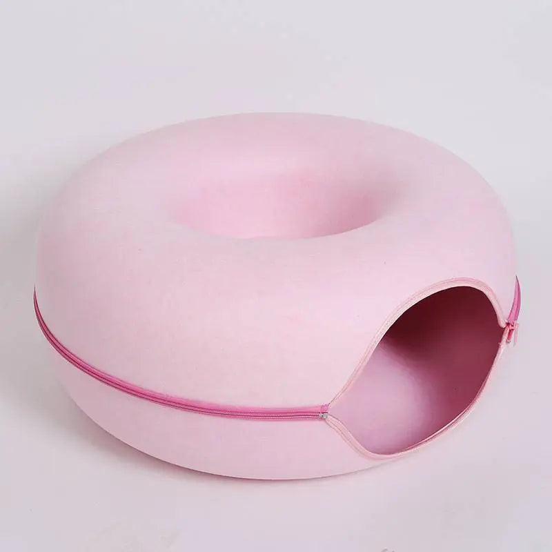Round Donut Cat Bed for Small and Medium Cats