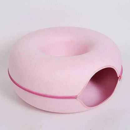 Round Donut Cat Bed for Small and Medium Cats