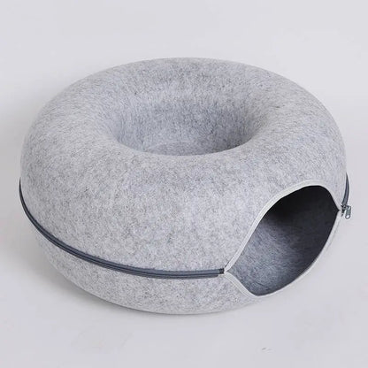 Round Donut Cat Bed for Small and Medium Cats